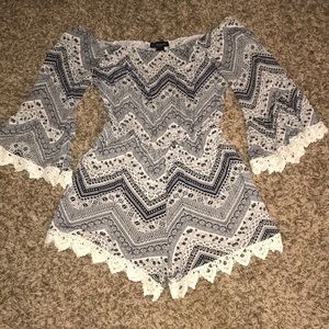 See You Monday navy/white romper